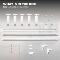 Ledvion 3m Iluminación con rieles LED - 5 Focos de Carril - 3W - 2700K - Regulable - Monofásico - Blanco