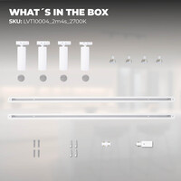 Ledvion 2m Iluminación con rieles LED - 4 Focos de Carril - 3W - 2700K - Regulable - Monofásico - Blanco