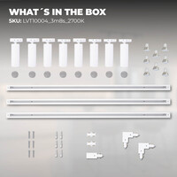 Ledvion 3m Iluminación con rieles LED - 8 Focos de Carril - 3W - 2700K - Regulable - Monofásico - Blanco