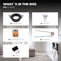 Ledvion Focos Empotrables LED Regulables Negro - Amsterdam - 3W - 4000K - ø82mm - 3 pack
