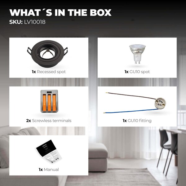 Ledvion Foco Empotrable LED Regulable Nero - Tokio - 3W - 4000K - ø92mm
