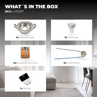Ledvion Focos Empotrables LED Regulables Inox - Río - 3W - 4000K - ø85mm - 6 Pack
