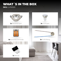 Ledvion Focos Empotrables LED Regulables Inox - Tokio - 3W - 4000K - ø92mm - 3 Pack