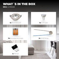 Ledvion Focos Empotrables LED Regulables Inox - Tokio - 3W - 4000K - ø92mm - 6 Pack