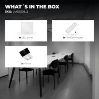 Ledvion Panel LED 60x60 - 36W - Lumileds - 117Lm/W - 3000K - UGR <22 - Incl. Driver LED Regulable