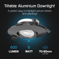 Ledvion 6x Focos Empotrables LED Regulables Negro - IP65 - 6W - CCT - Ø98 mm - 5 años de garantía - Para el baño