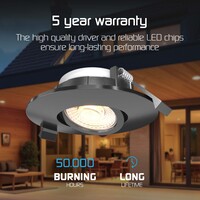 Ledvion 6x Focos Empotrables LED Regulables Negro - IP65 - 6W - CCT - Ø98 mm - 5 años de garantía - Para el baño