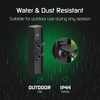 Ledvion Enchufe Exterior Impermeable con Sensor - 2 Tomas - IP44 - Enchufe de Aluminio para Exterior Estanco