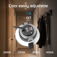 Ledvion 6x Focos Empotrables LED Regulables Níquel - IP65 - 6W - CCT - Ø98 mm - 5 años de garantía - Para el baño