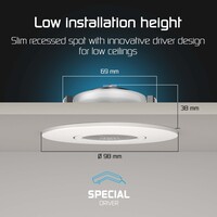 Ledvion 6x Focos Empotrables LED Regulables Níquel - IP65 - 6W - CCT - Ø98 mm - 5 años de garantía - Para el baño