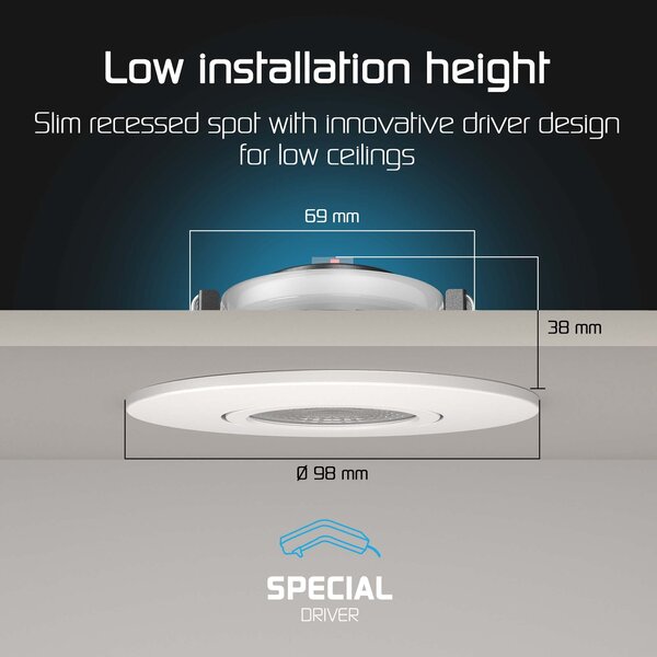 Ledvion 6x Focos Empotrables LED Regulables Níquel - IP65 - 6W - CCT - Ø98 mm - 5 años de garantía - Para el baño