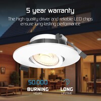 Ledvion 6x Focos Empotrables LED Regulables Níquel - IP65 - 6W - CCT - Ø98 mm - 5 años de garantía - Para el baño