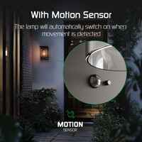 Ledvion Aplique de Pared Solar con Sensor de Movimiento - IP44 - 3000K - Negro