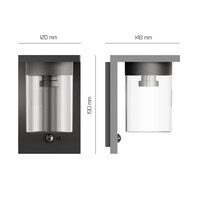 Ledvion Aplique de Pared Solar con Sensor de Movimiento - IP44 - 3000K - Negro