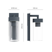 Ledvion Aplique de Pared Exterior - 7,5W - 2100K - IP44 - Antracita