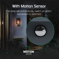 Ledvion Aplique de Pared con Sensor de Movimiento - 7,5W - 2100K - IP44 - Antracita