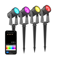 Ledvion Set de Foco LED de Exterior con Pincho Inteligente 7m + Cable de Conexión 3m - 24W - RGBIC - IP65 - Conectable - Plug & Play