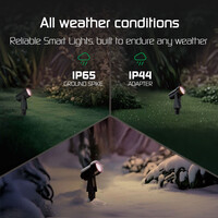 Ledvion Set de Foco LED de Exterior con Pincho Inteligente 7m + Cable de Conexión 3m - 24W - RGBIC - IP65 - Conectable - Plug & Play