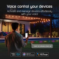 Ledvion Set de Foco LED de Exterior con Pincho Inteligente 7m + Cable de Conexión 3m - 24W - RGBIC - IP65 - Conectable - Plug & Play