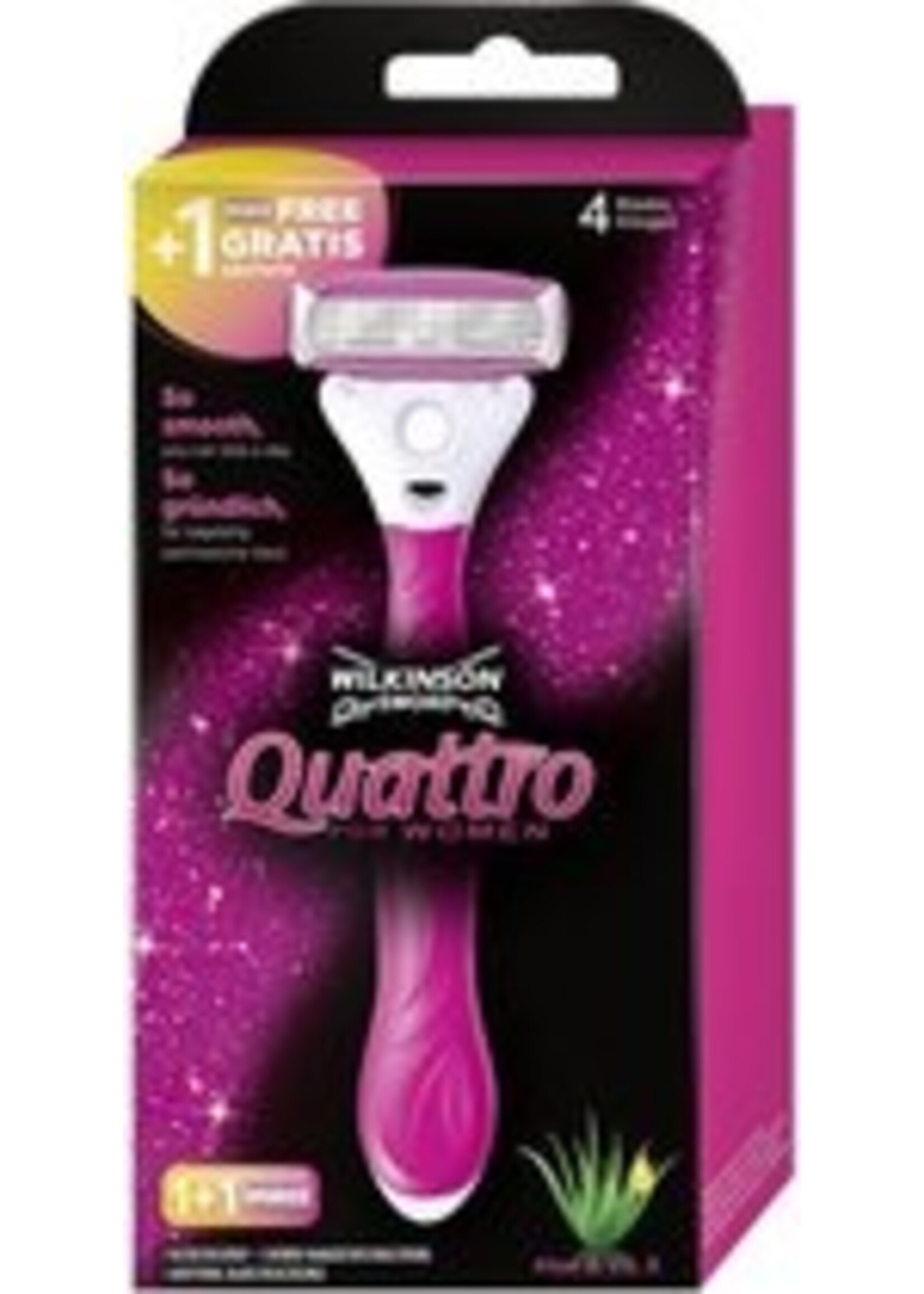 Wilkinson Quattro for Women Scheersysteem Houder + 2 Scheermesjes