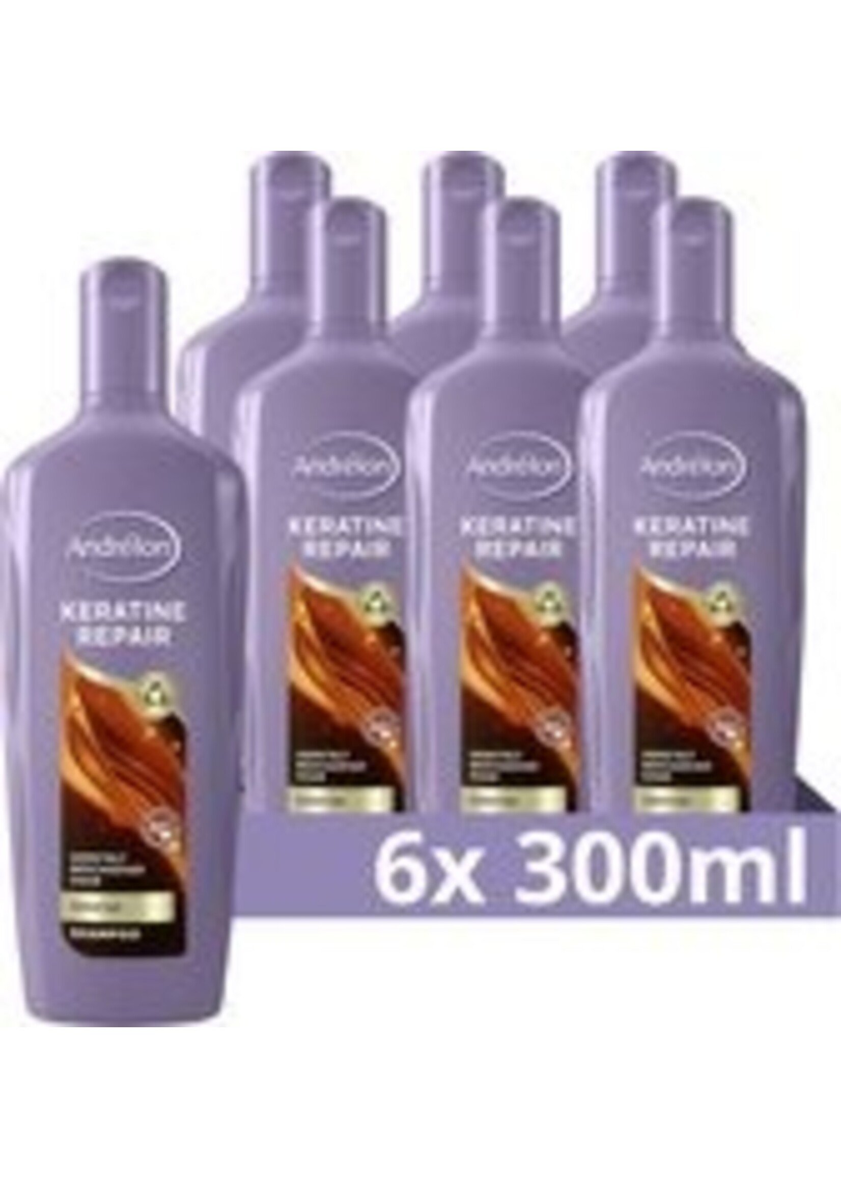 Andrélon Keratine Repair Shampoo - 6 x 300 ml - Voordeelverpakking