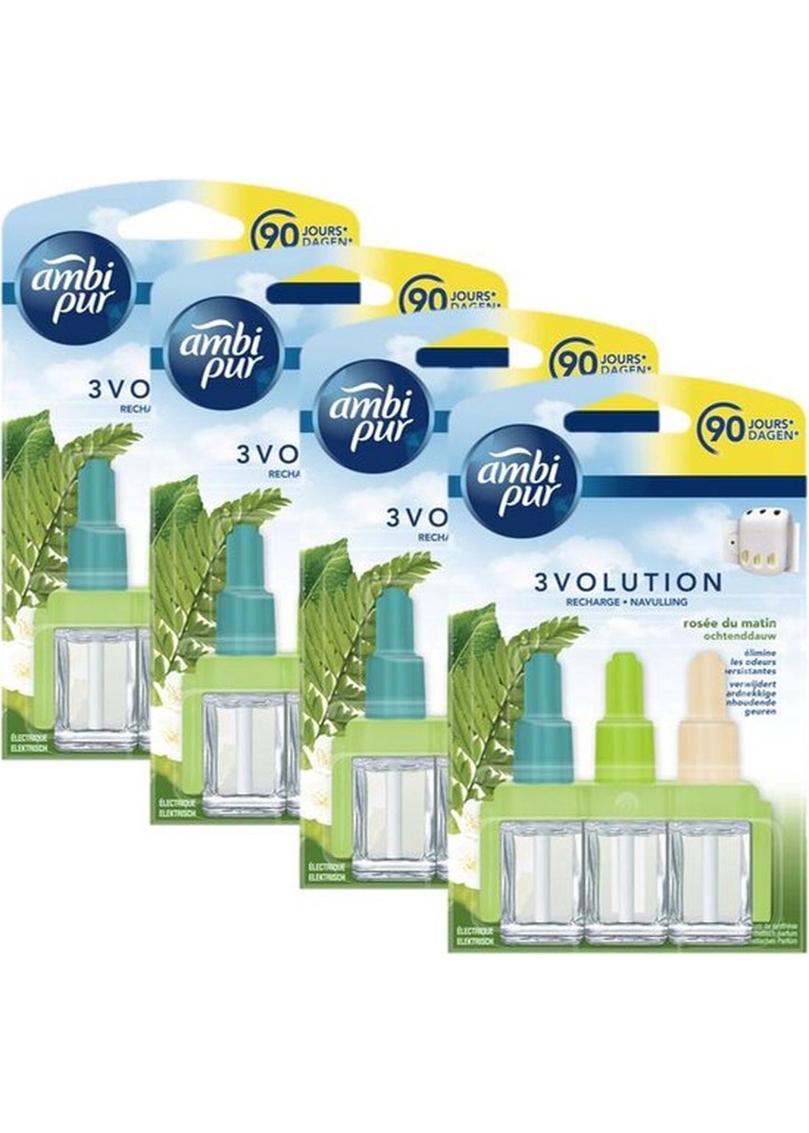 Ambi Pur Luchtverfrisser navulling 3Volution Ochtend Dauw 4 x 20 ml (2x2)