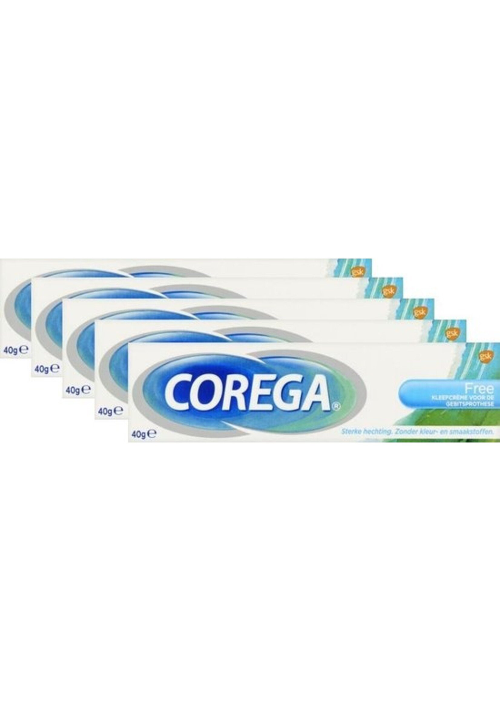 Corega Creme Free - Kleefpasta - 5 x 40 Gram Voordeelverpakking