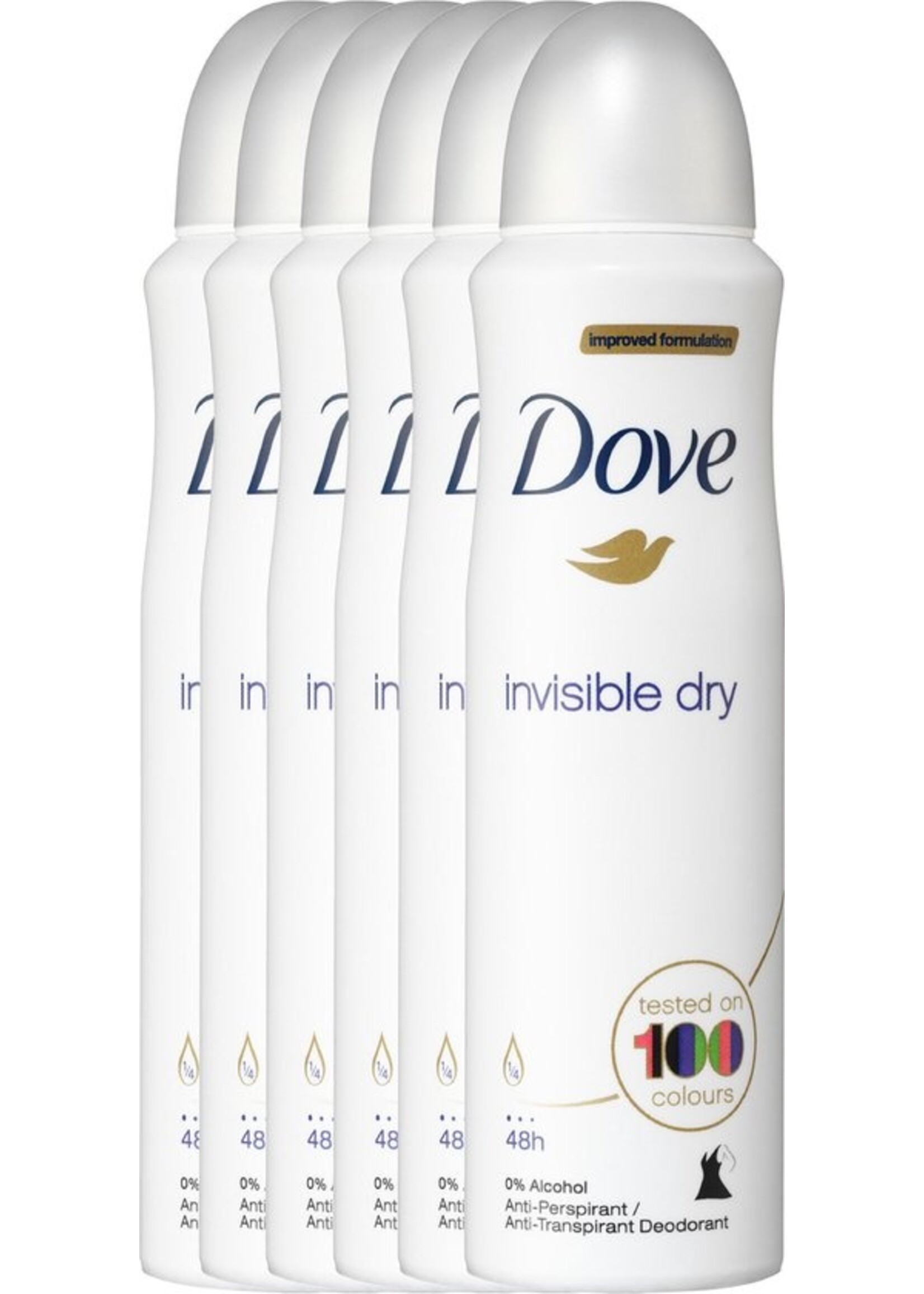 Dove Invisible Dry Women - 6 x 150 ml - Deodorant Spray - Voordeelverpakking