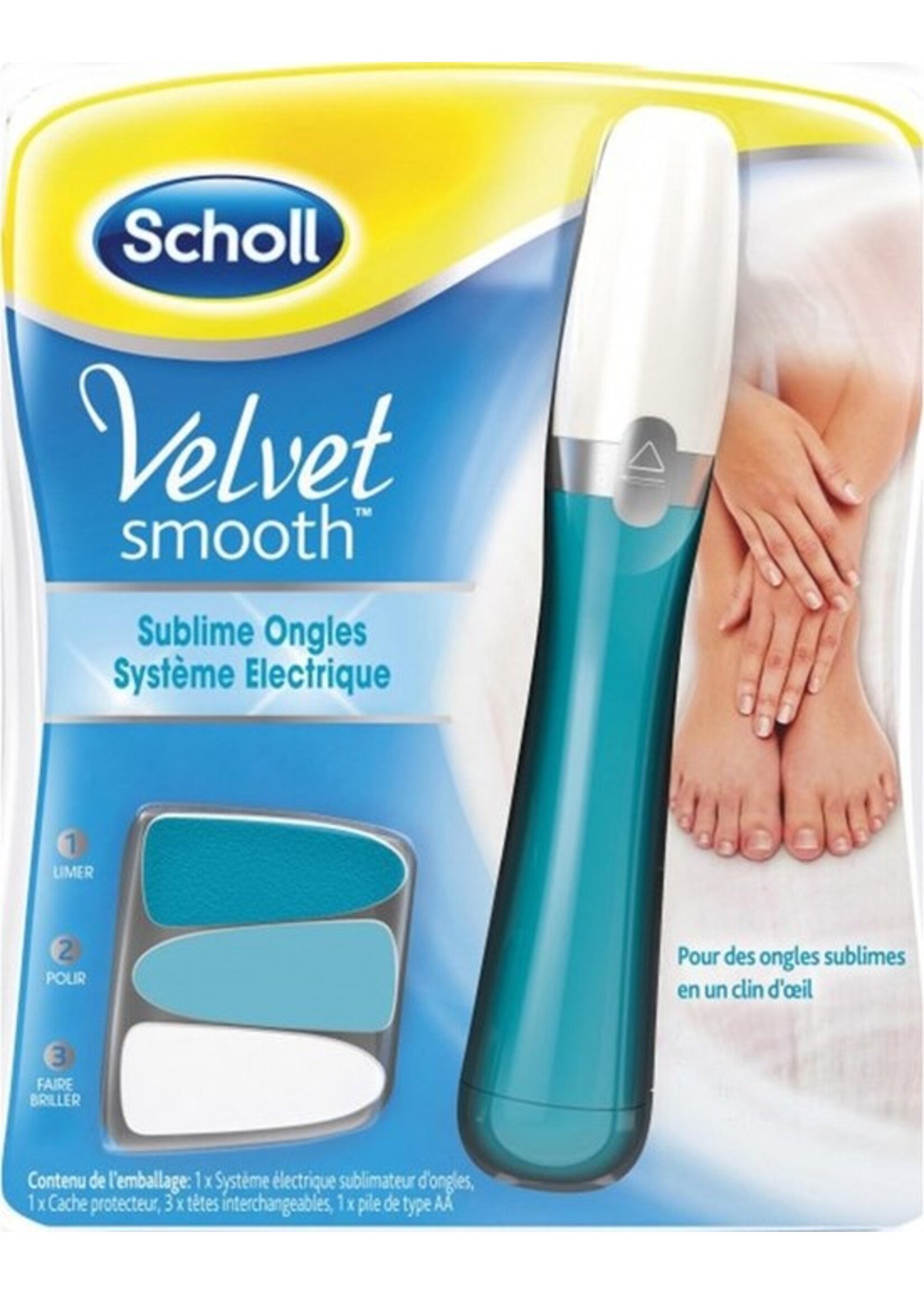 Scholl Velvet Smooth Elektrisch Nagelvijl Blauw - 1 stuk