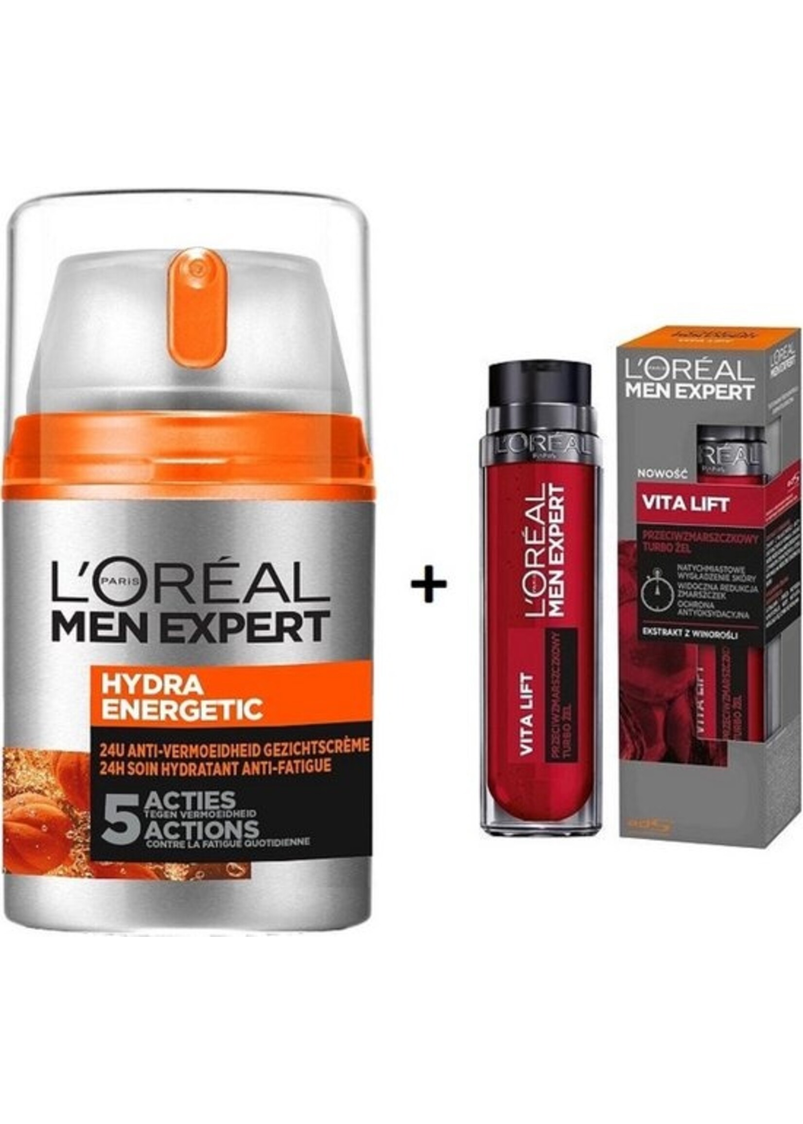 L’Oréal Paris Men Expert Hydraterende Gezichtscrème +L’Oréal Men Expert Vita Lift Gel Flash Anti-Rides 50ml