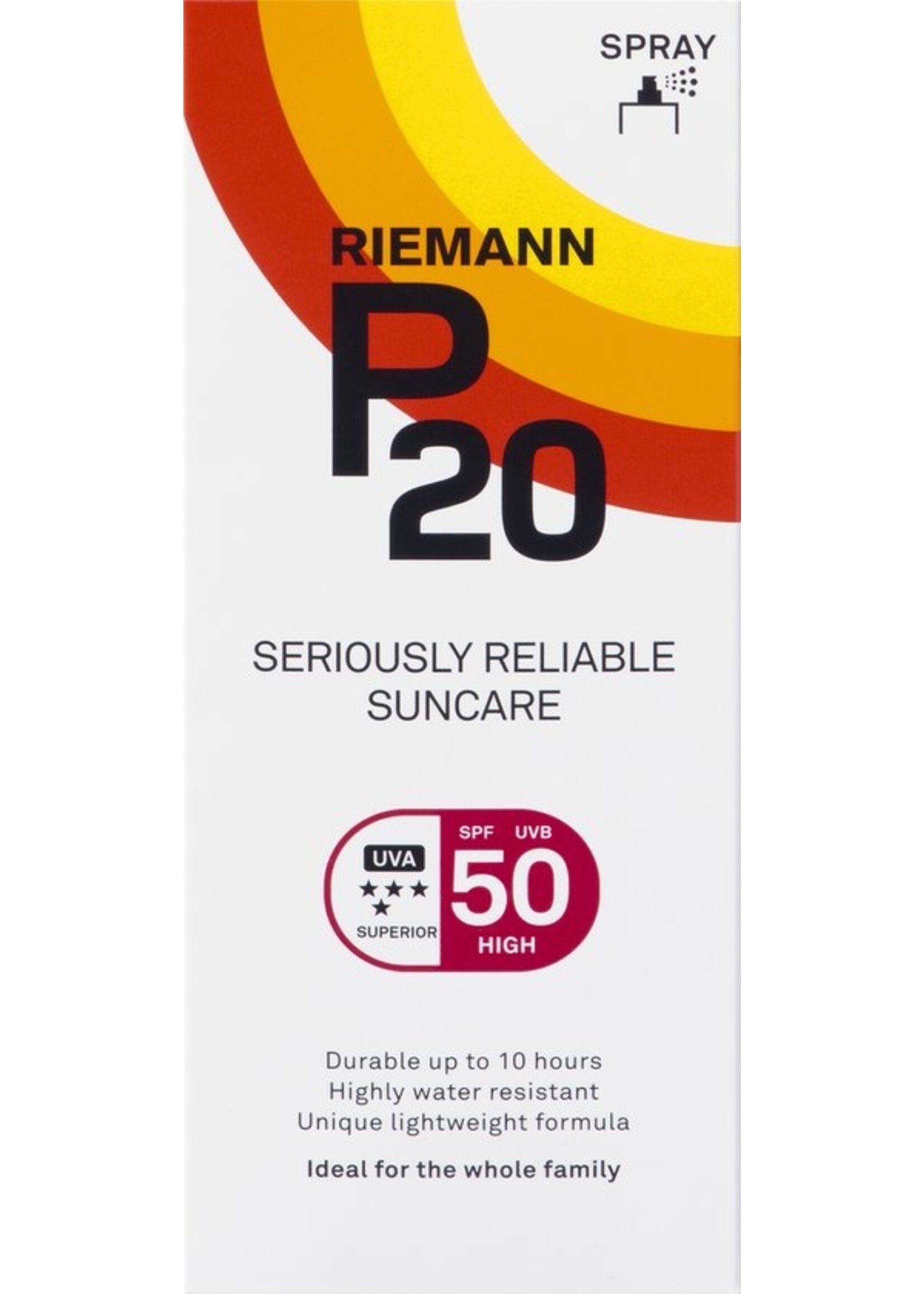 P20 SPF 50 - Zonnebrand Spray - Factor 50 - 200 ml