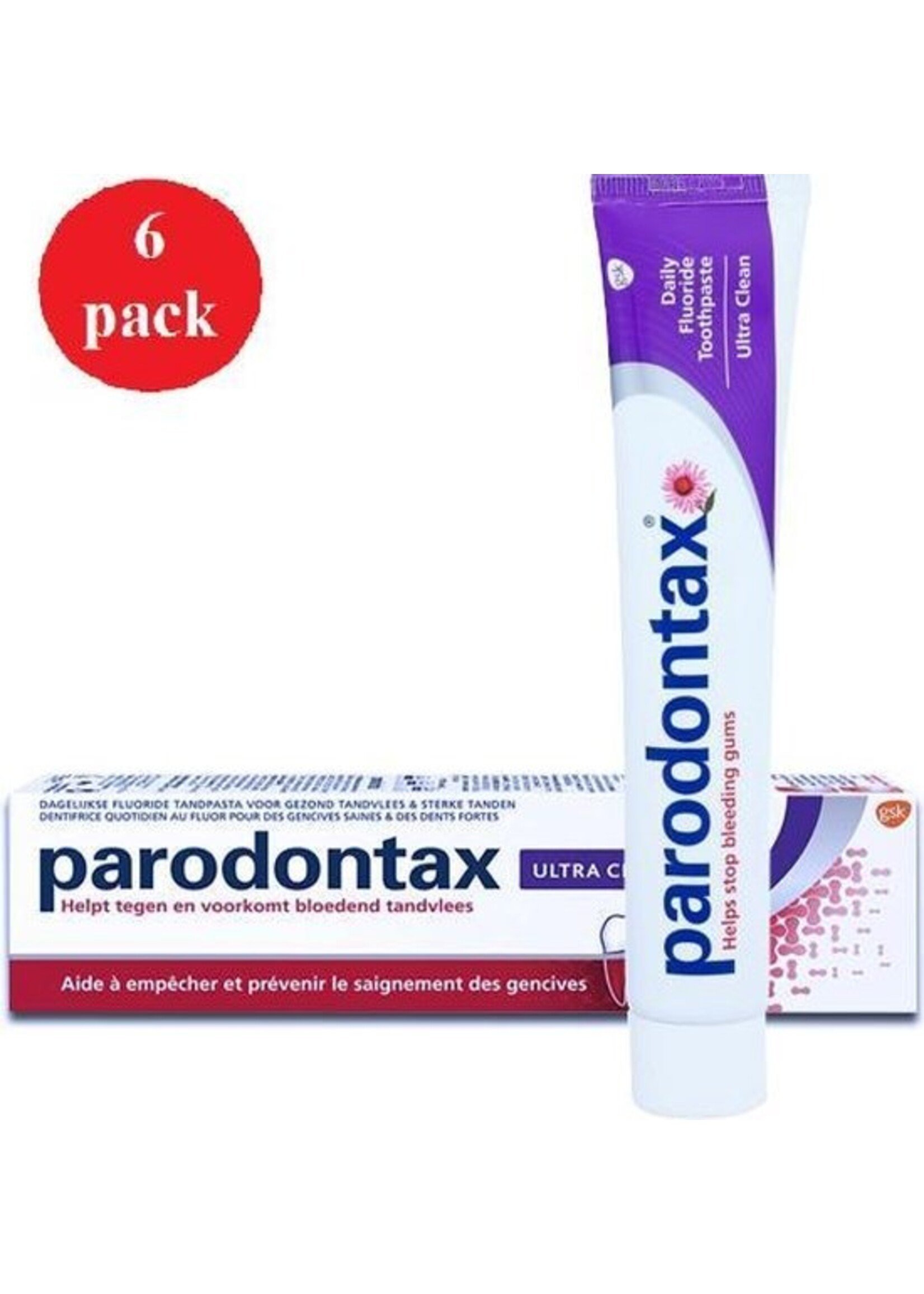 Parodontax tandpasta - 6x 75 ml - Ultra Clean tandpasta - Voordeelpakket