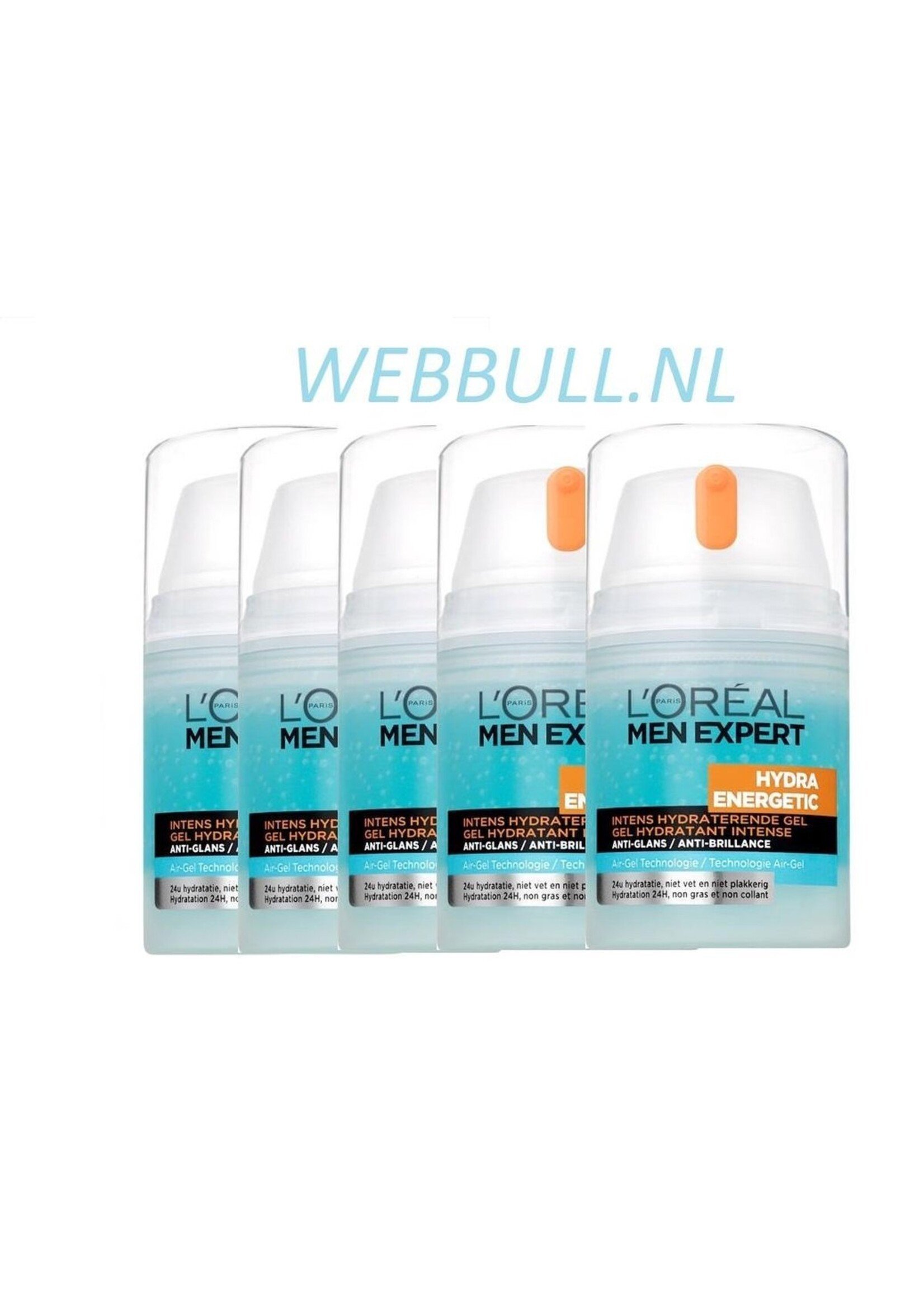 5 X L'Oréal Paris Men Expert Hydra Energetic Intens Hydraterende Gel - vette huid - 50ml - Gezichtscrème