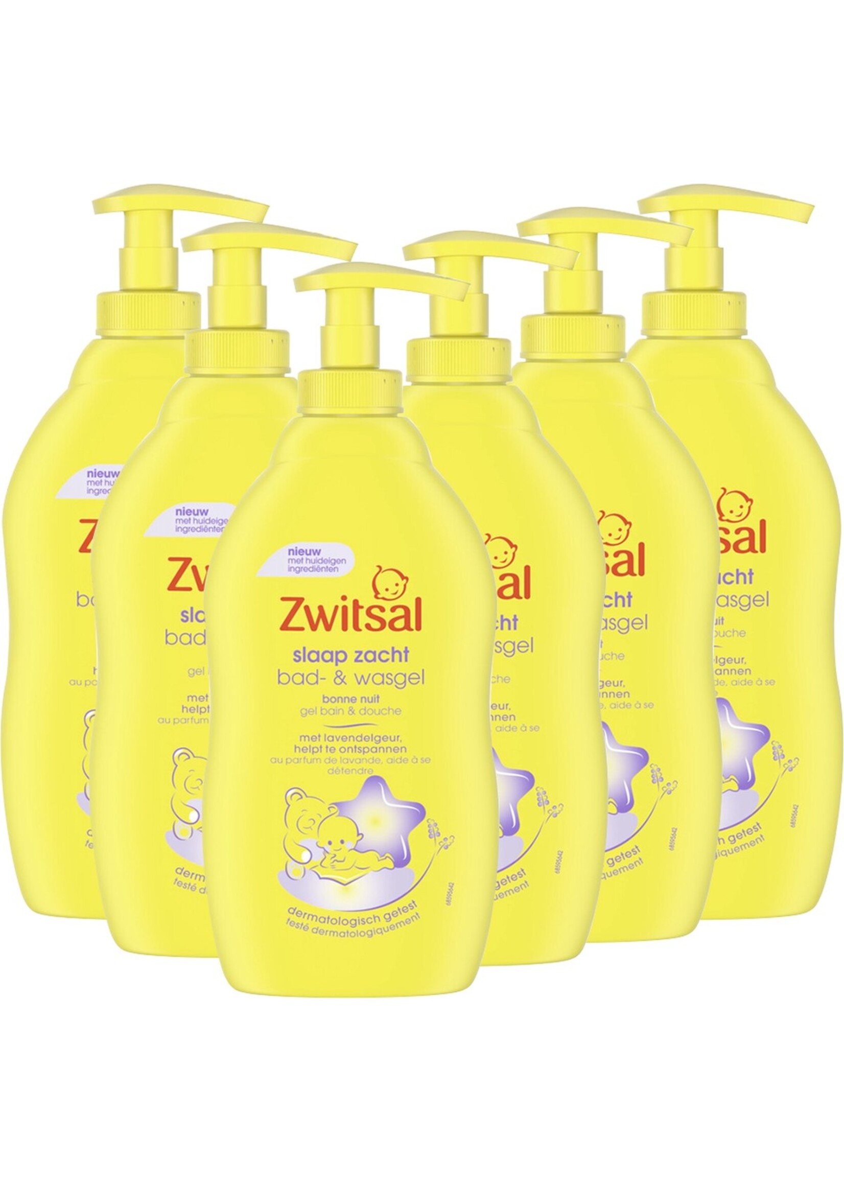 Zwitsal Slaap Zacht Bad- & Wasgel Lavendel - 6 x 400 ml - Voordeelverpakking