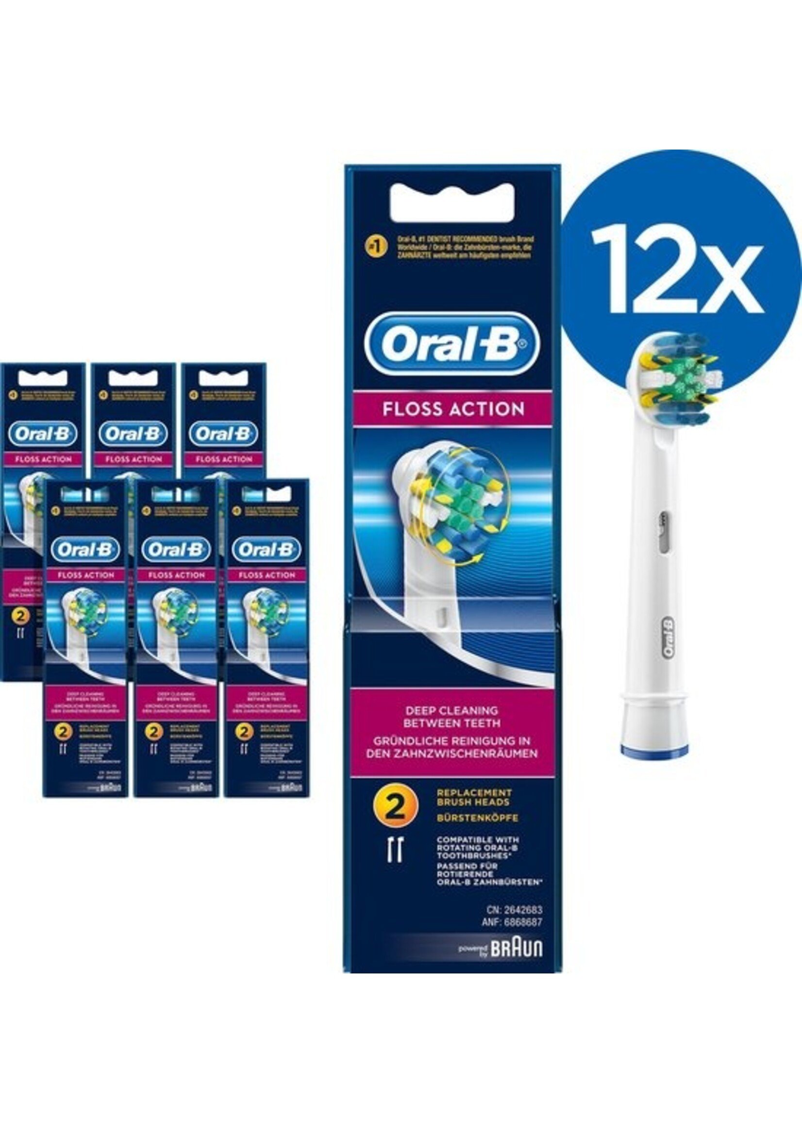 Oralb Braun Oral-B Floss Action - Opzetborstels - 12 stuks