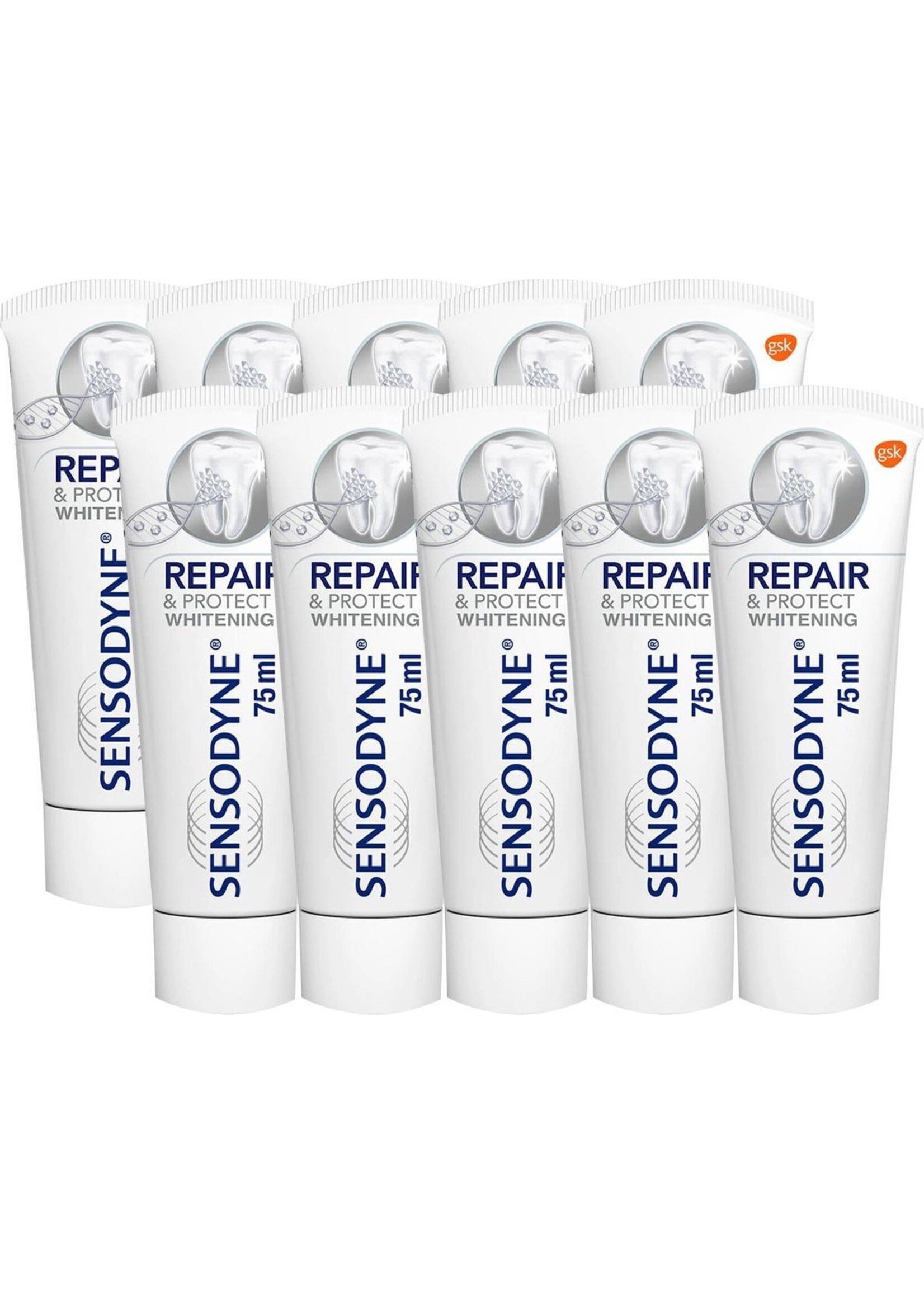 Sensodyne 10 x Sensodyne Repair & Protect Whitening - 75 ml - Tandpasta