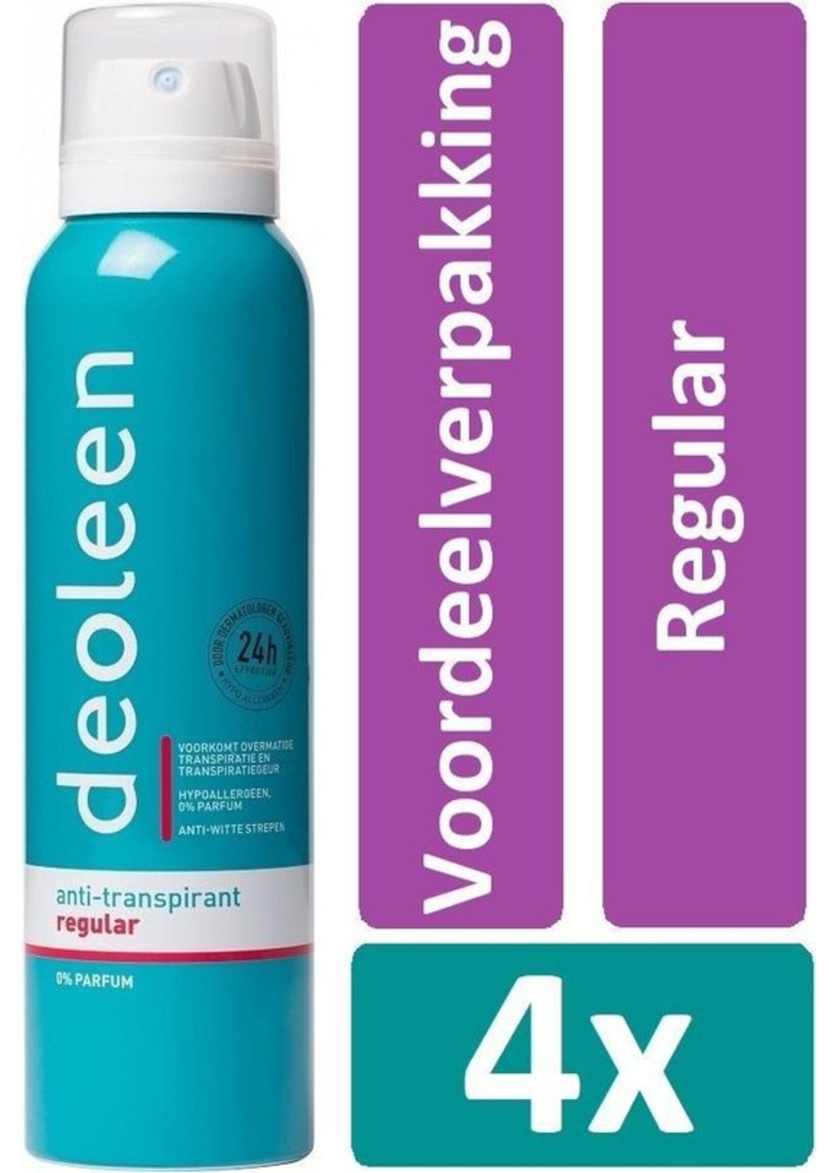 Deoleen Deodorant Spray 150 ml Regular 4 stuks Voordeelverpakking