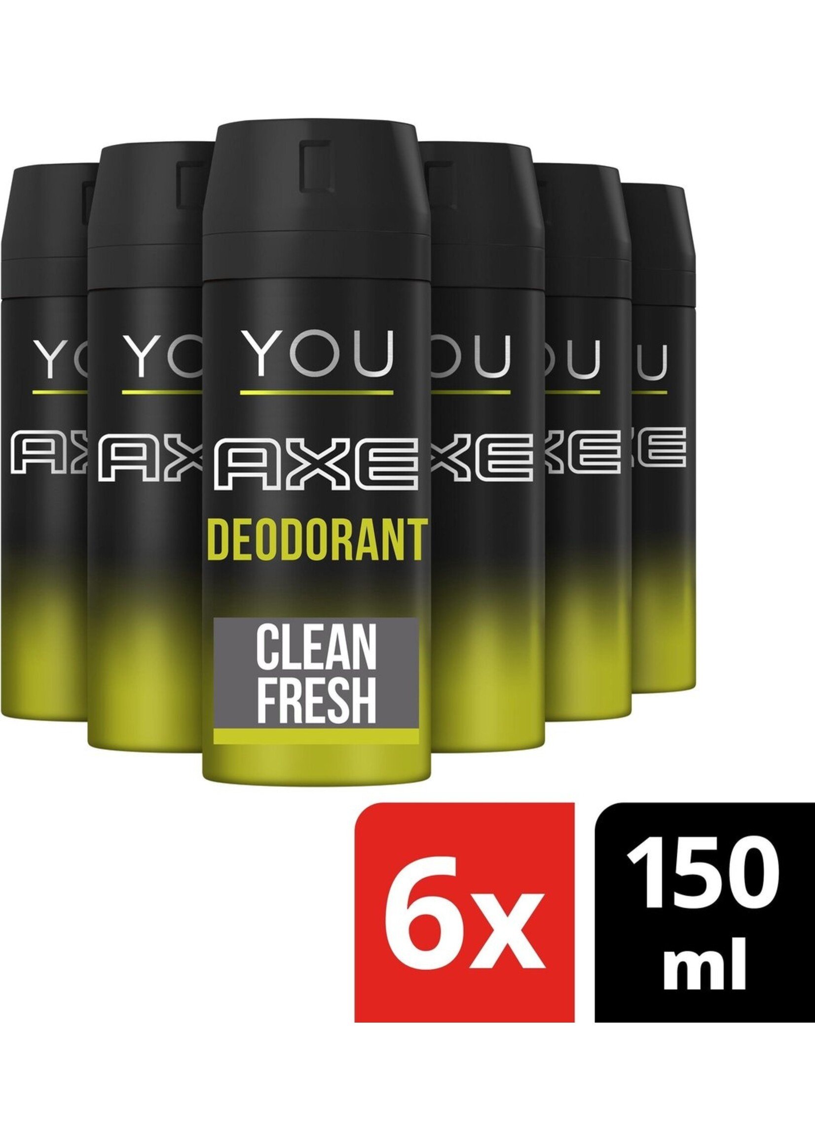 Axe Clean Fresh Bodyspray Deodorant - 6 x 150ml - Voordeelverpakking