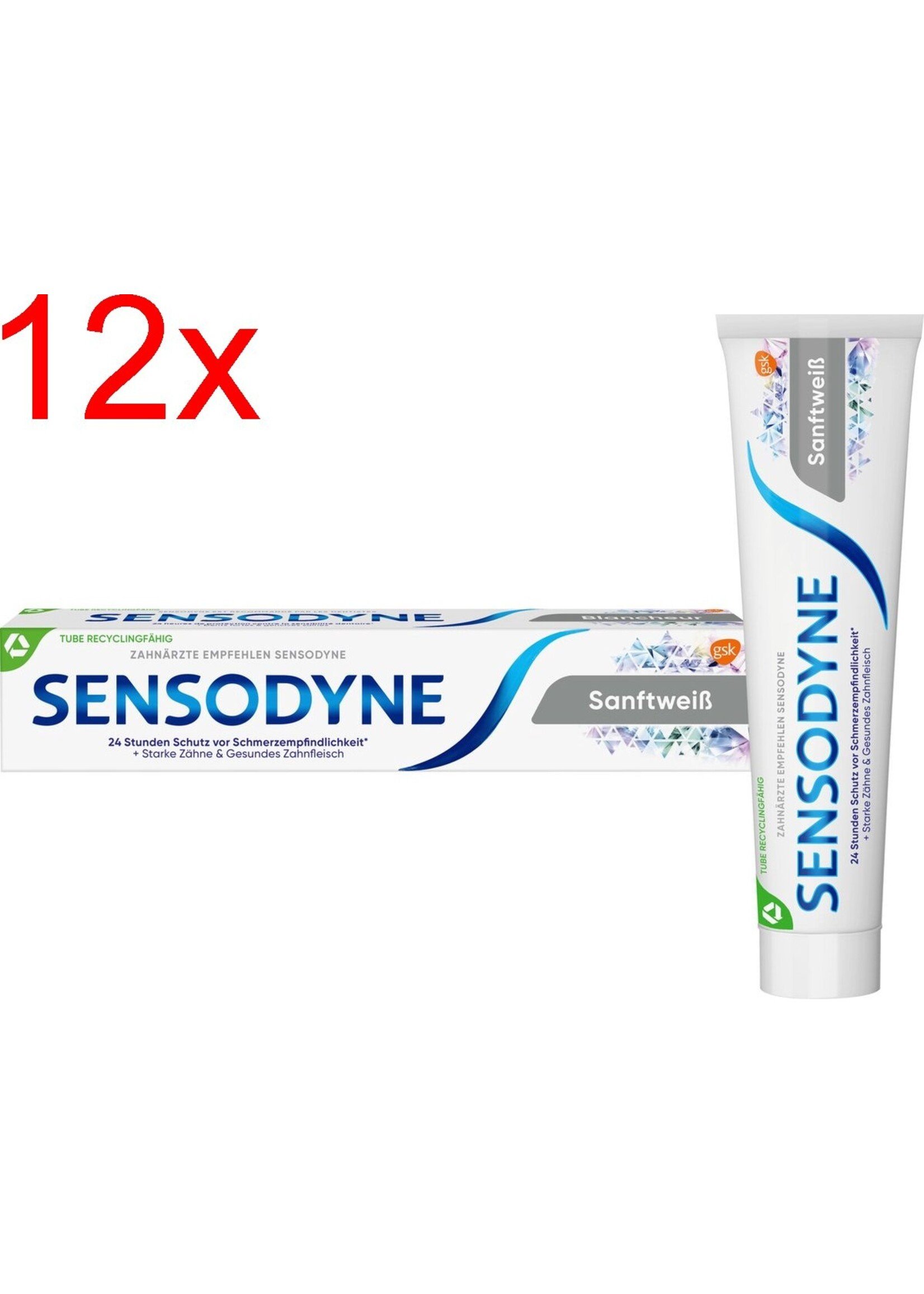 Sensodyne Gentle Whitening Tandpasta - Voordeelverpakking 12 x 75 ML