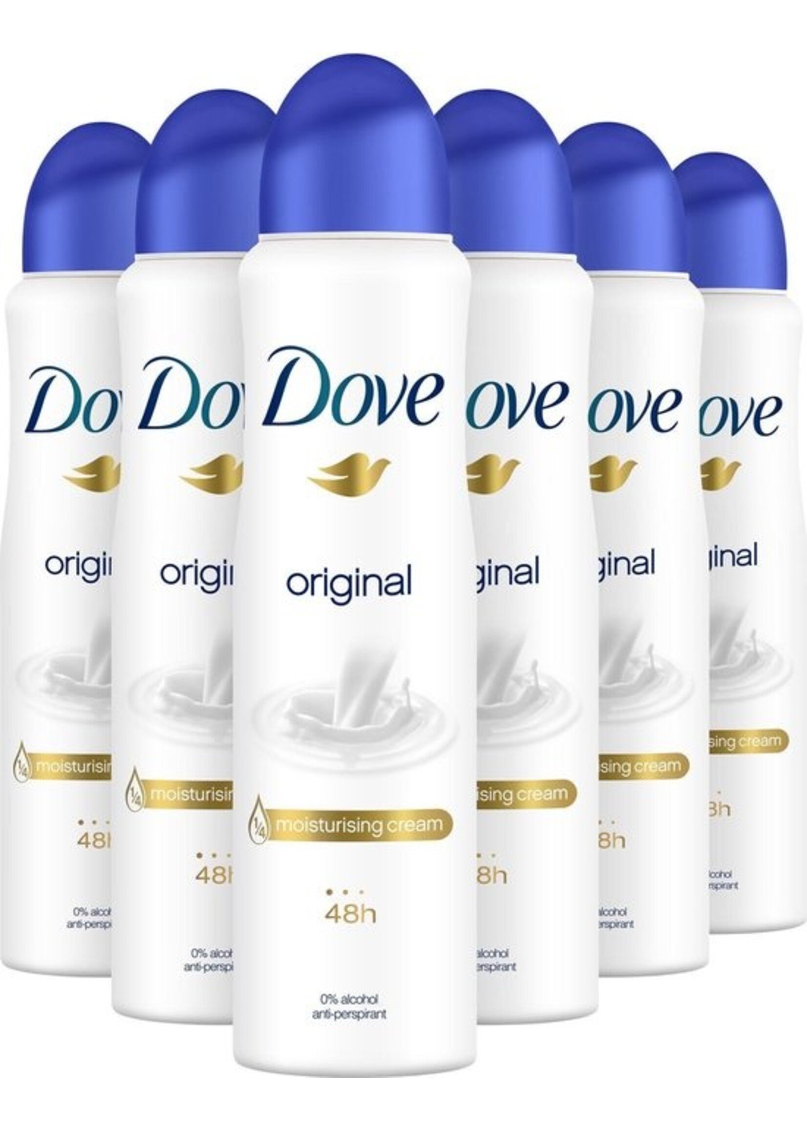 Dove Original Women - 6 x 150 ml - Deodorant Spray - Voordeelverpakking