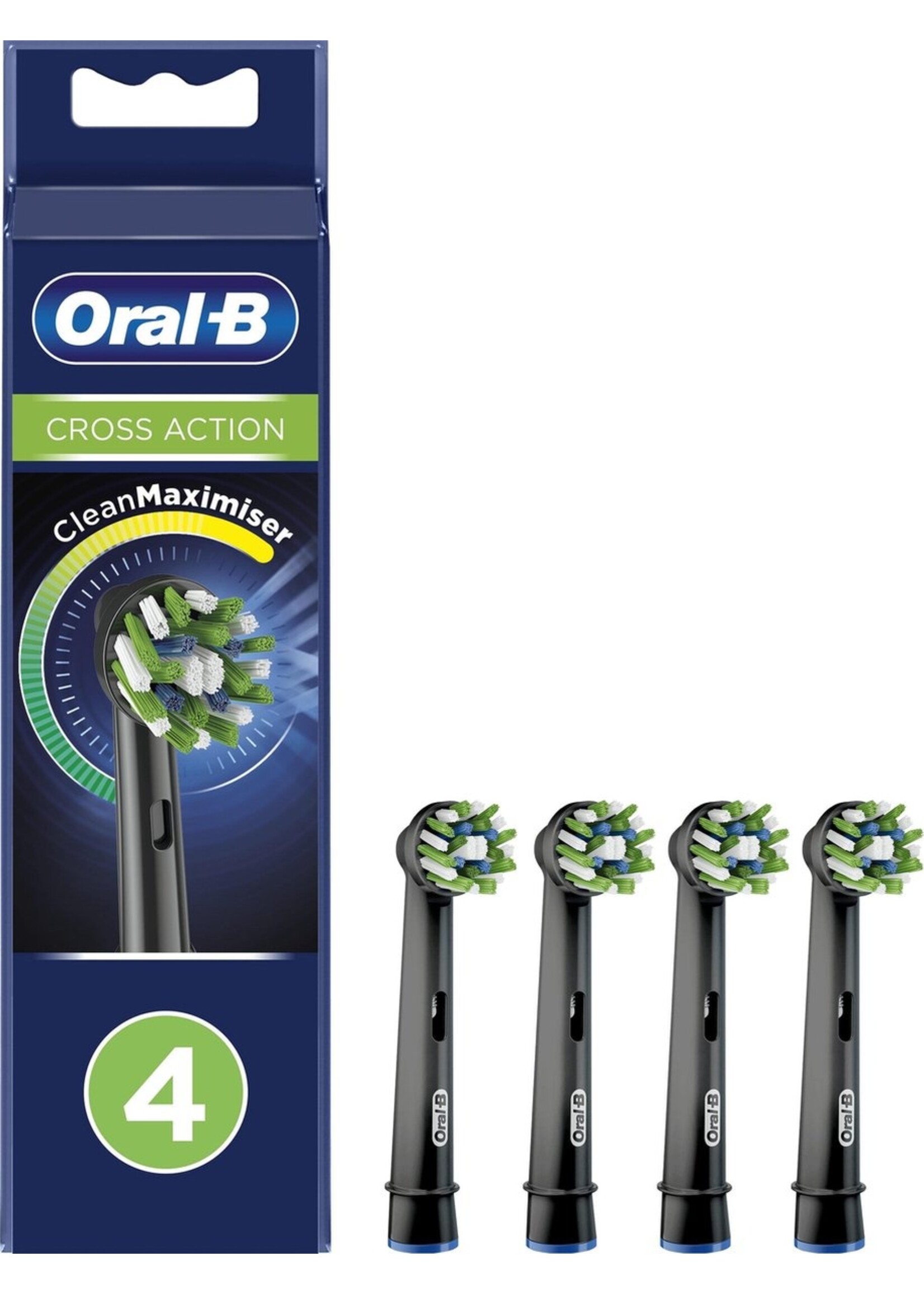 Oral-B CrossAction Zwart Opzetborstels - 4 stuks