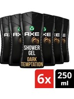 Axe Dark Temptation For Men - 6 x 250 ml - Douchegel - Voordeelverpakking