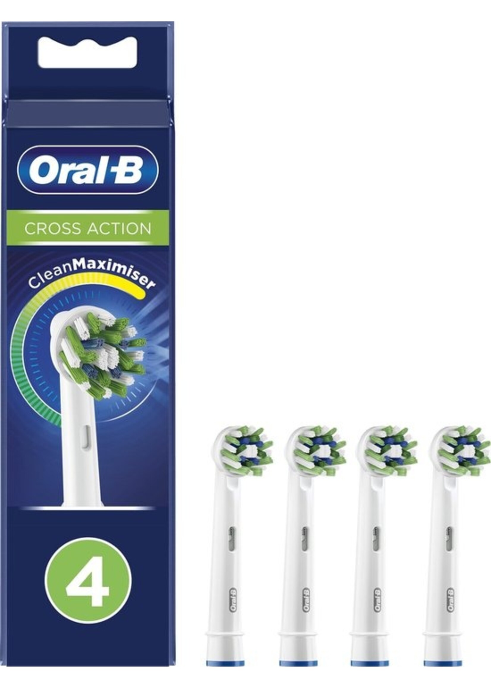 Oral-B CrossAction - Met CleanMaximiser-technologie - Opzetborstels - 4 Stuks