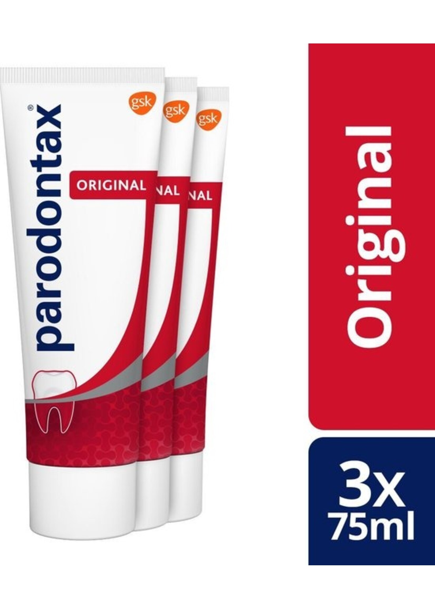 Parodontax Original Fluoride - 3 X 75 ML - Tandpasta - Voordeelverpakking