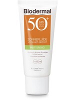 Biodermal Zonnebrand -  Matterende Zonnefluïde voor het gezicht SPF 50  - 40ml - Voorkomt glimmen en puistjes