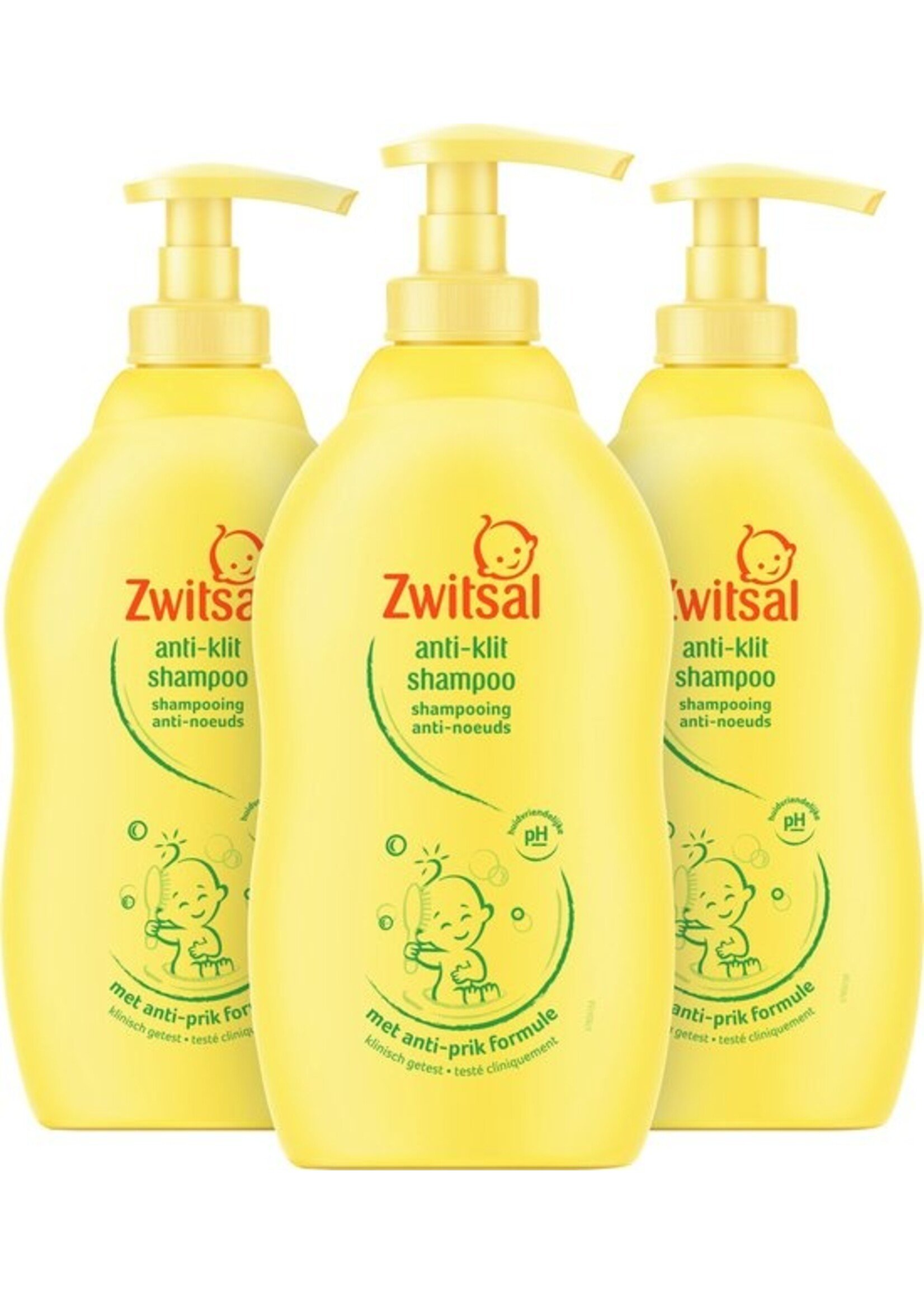 Zwitsal Baby Anti-Klit Shampoo - 3 x 400 ml - Voordeelverpakking