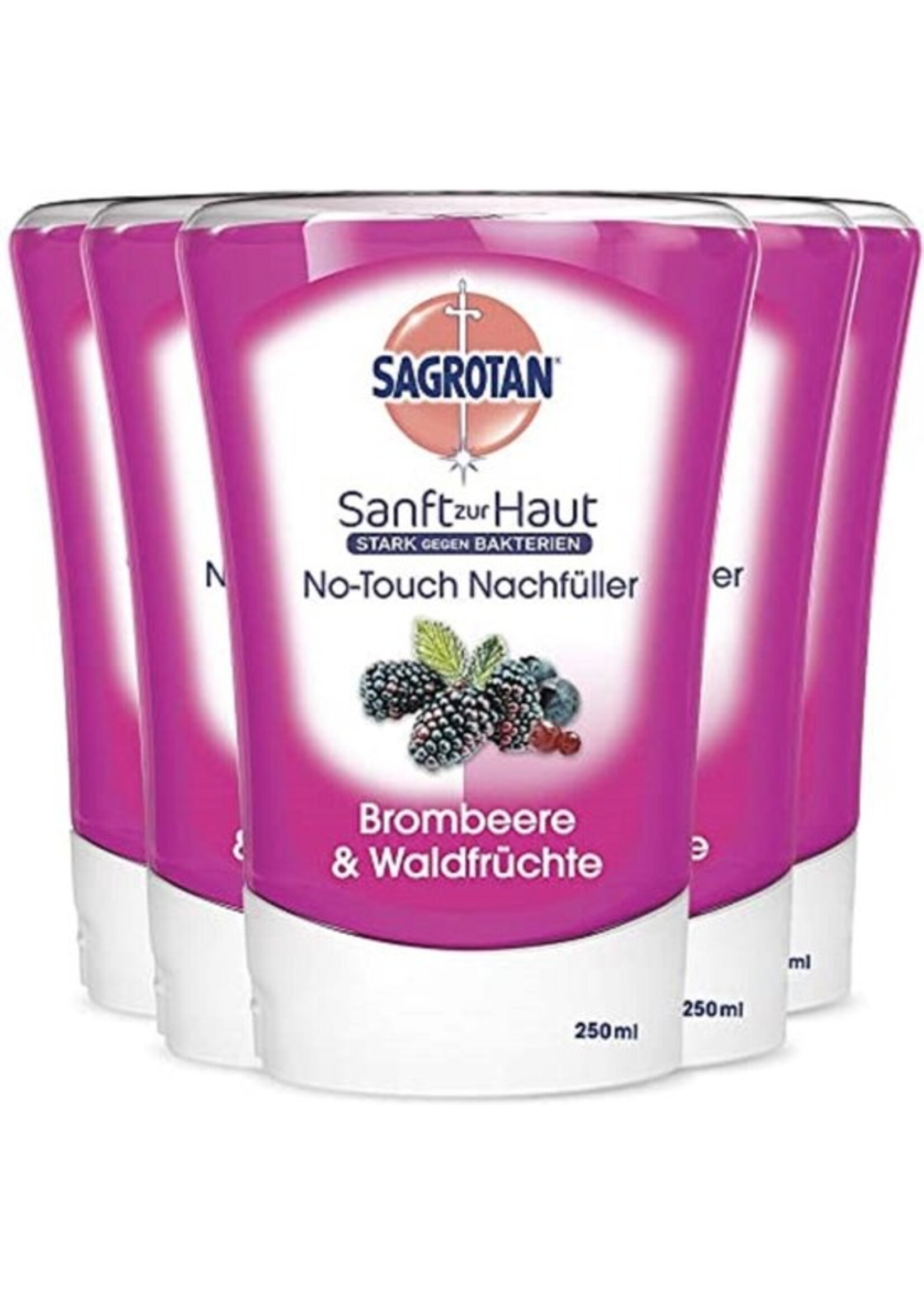 SAGROTAN® (dettol) no touch navulling vloeibare navulzeep - Bramen en bosvruchten - 250 ml. 5 stuks