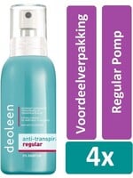 Deoleen Deodorant Spray 75 ml Regular Pomp 4 stuks Voordeelverpakking