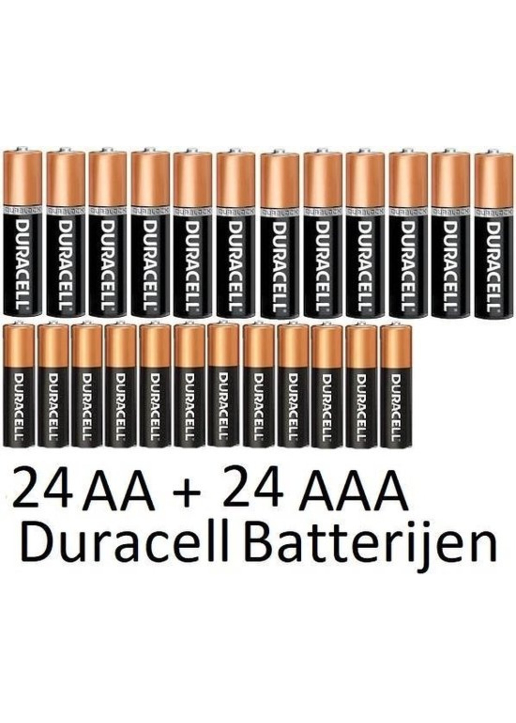 24 Stuks AA + 24 Stuks AAA Duracell Alkaline Batterijen