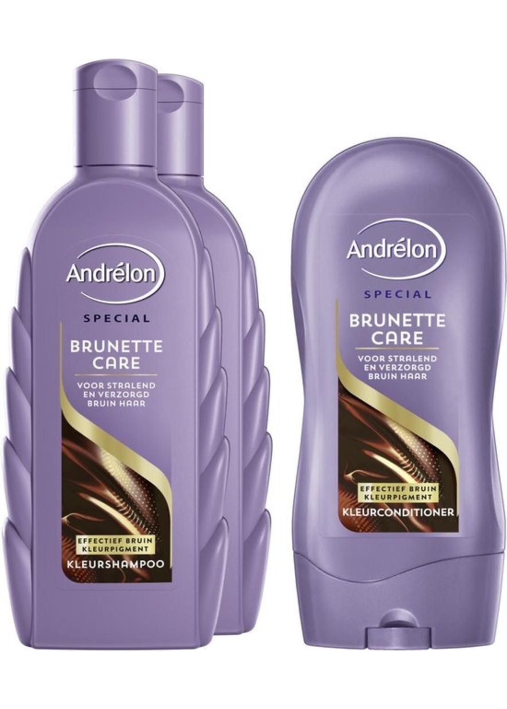 Andrélon Brunette Care set - 2 x Shampoo en 1 x conditioner - Voordeelverpakking